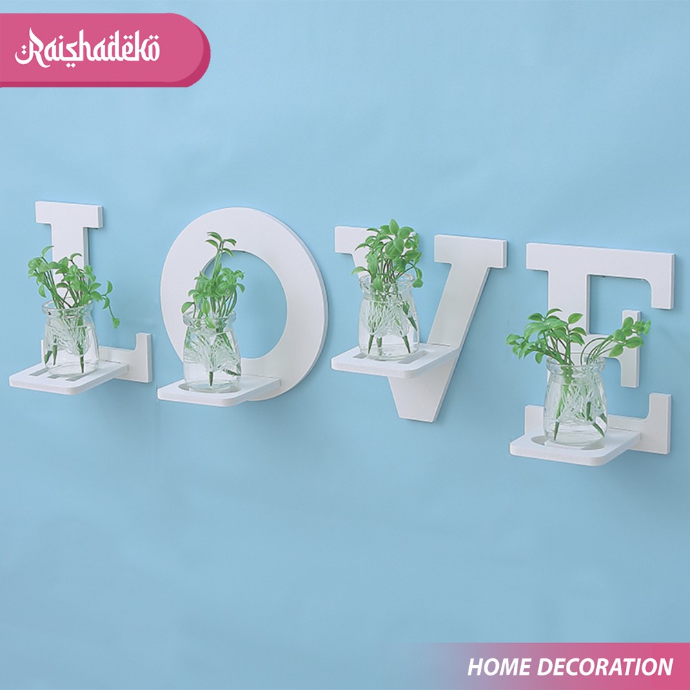 Rak Dinding Tempel Motif L.O.V.E Rak BungaRak Boneka Pajangan Dinding Dekorasi Rumah
