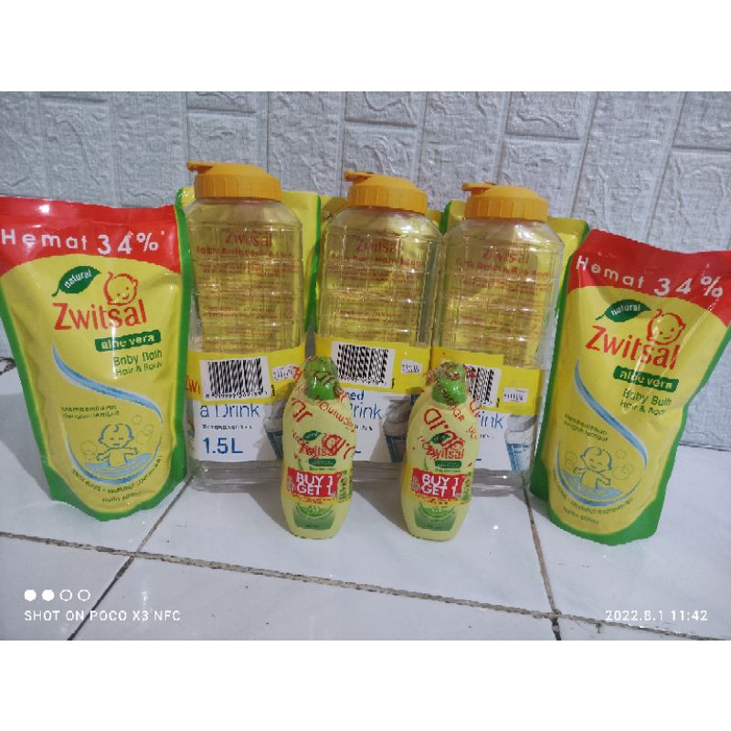 Zwitsal Baby Bath Hair Body Wash 600ml Free Botol Lock n Lock 1,2 Liter