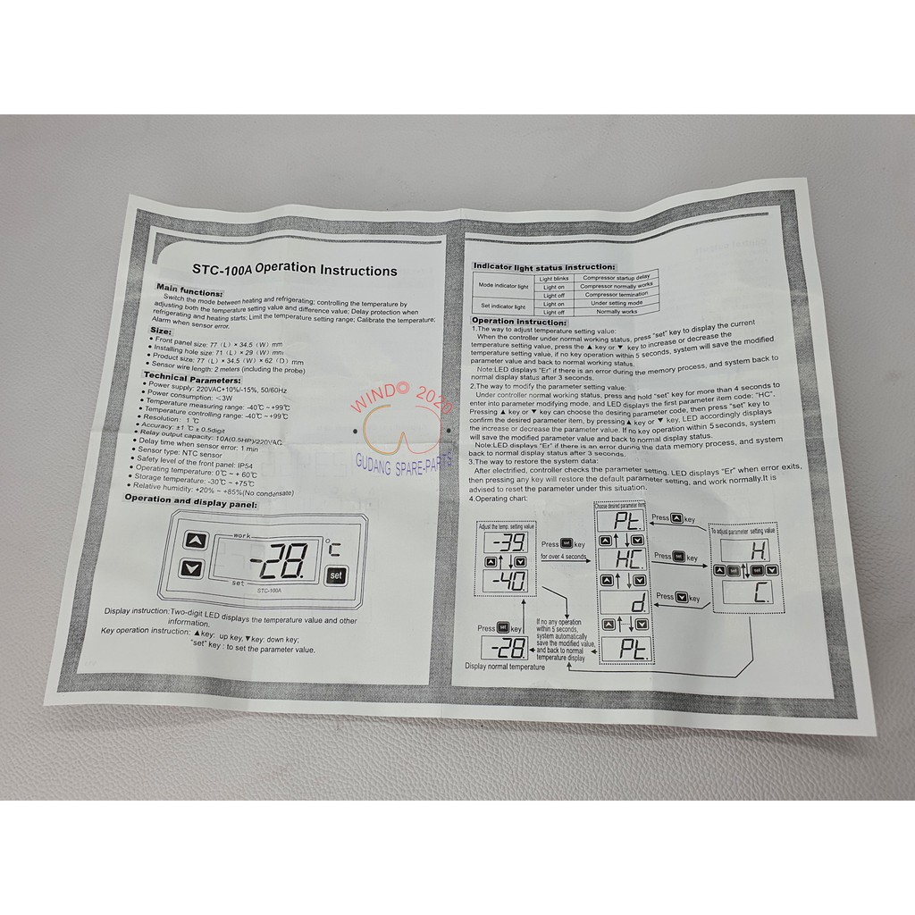 THERMOSTAT STC-100A | TEMPERATURE CONTROL DIGITGAL STC100 A | PENGATUR SUHU COOL STORAGE ELITEC