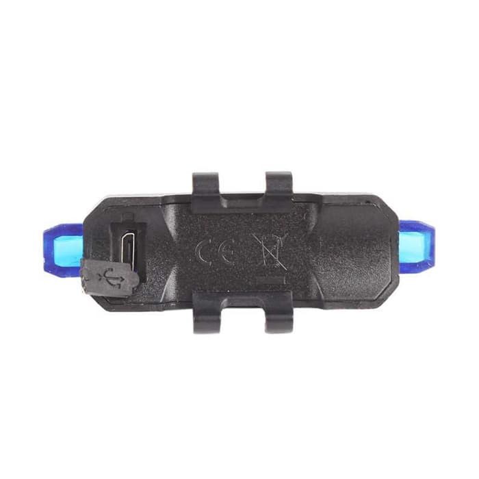 Defensor Lampu Sepeda 5 LED Taillight Rechargeable BIRU -SN51