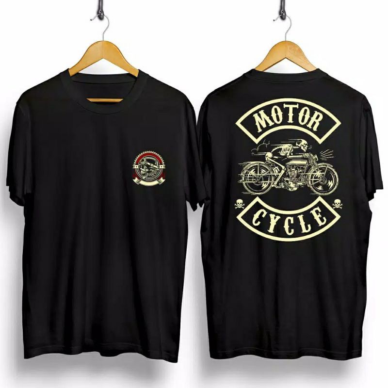 Fourfashion Kaos Pria Kaos Distro MOTOR CYCLE DB Black CN791