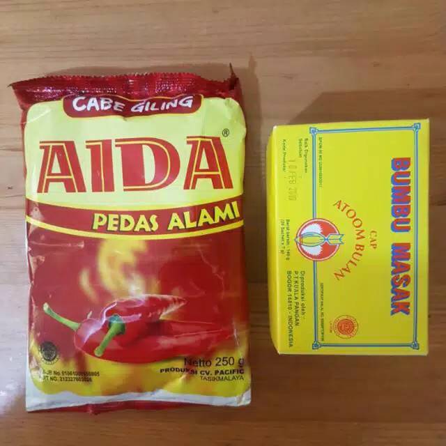 

Paket Cabe Bubuk Aida & Bumbu Atom / BUMBU BASO ACI SEBLAK