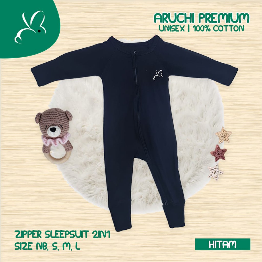 Sleepsuit Zipper Aruchi NB S M Palmerhaus cherrybabykidssbop