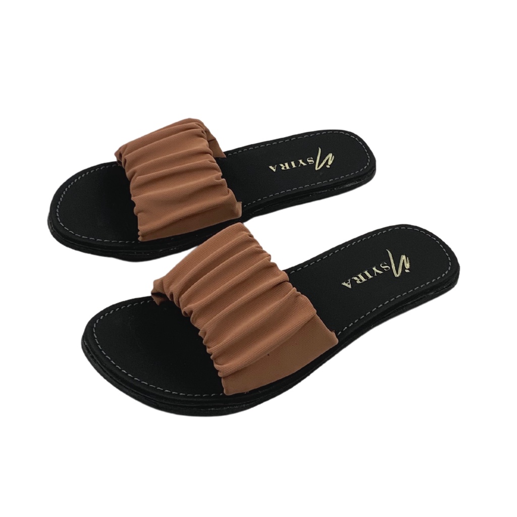 Insyira - Sandal Wanita Sylvia / Sandal Slop Wanita Non Slip Alas Hitam