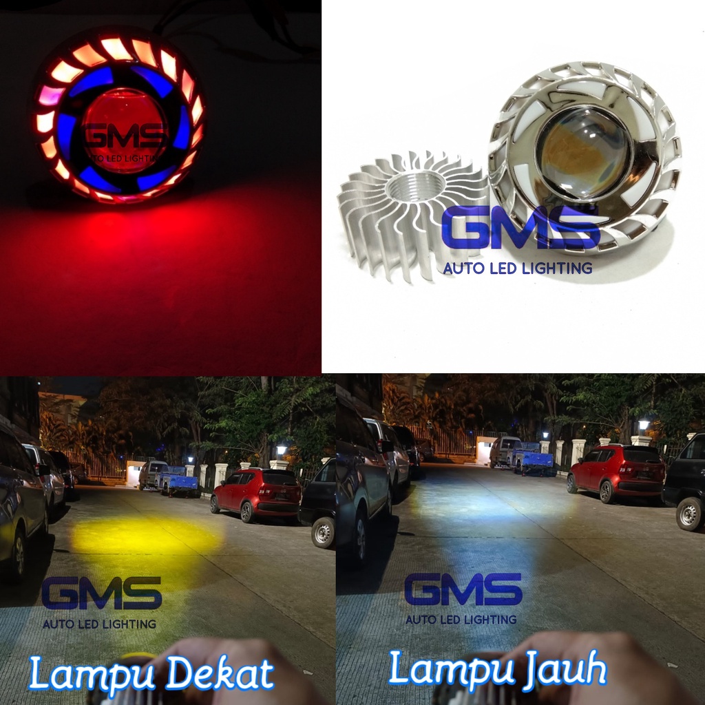 Lampu led projie laser d2 jauh dekat 2.5 Inch kipas spiral  AE DE diam Lampu tembak sorot led projie