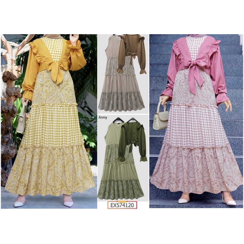 NitaranzFashion - Gamis EXTU Female Fashion 2in1 Bisa di Lepas Pasang
