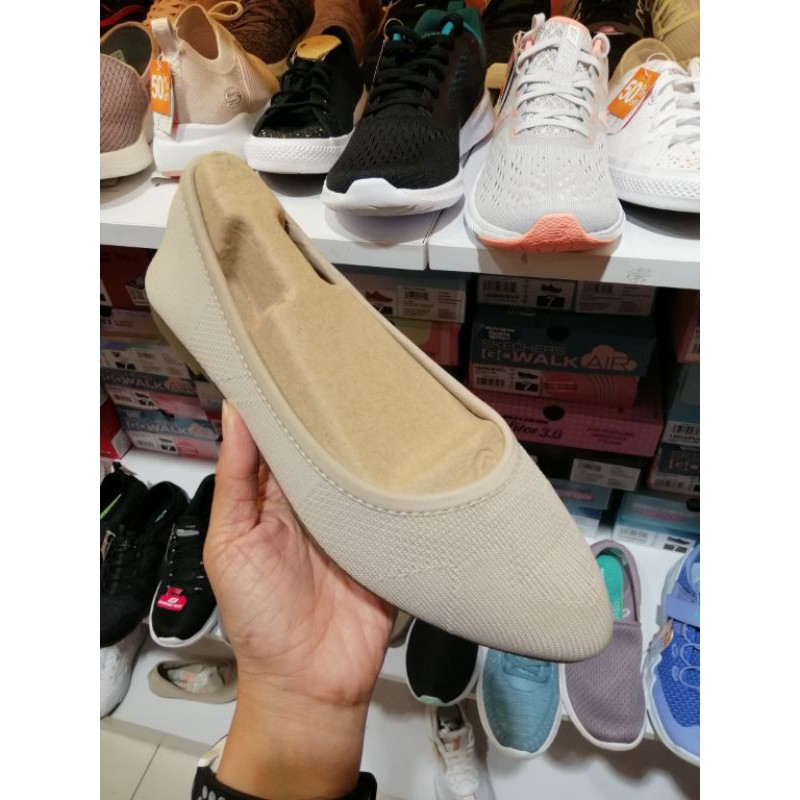sepatu skechers 48489/TPE original skechers cleo sass taupe sepatu flat shoes skechers women