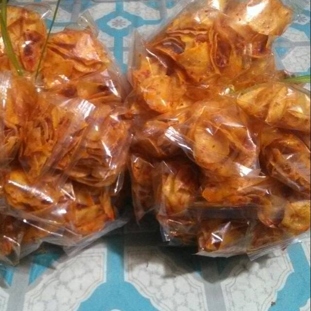 

Kripik singkong pedas eceran/packing
