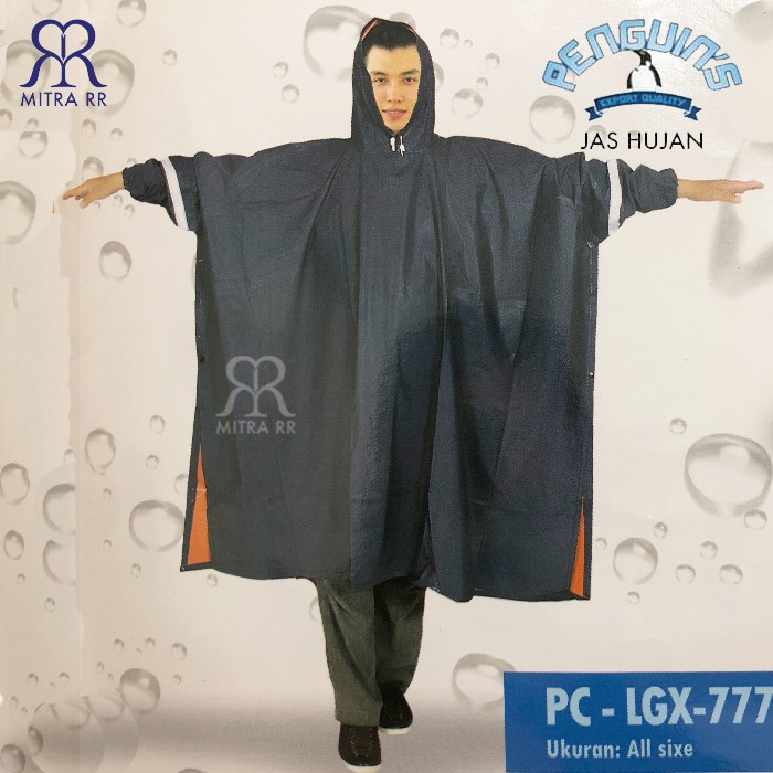 MitraRR Jas Hujan Poncho Lengan Penguins LGX 777 Big Size Rain Coat Tebal Ponco Motor