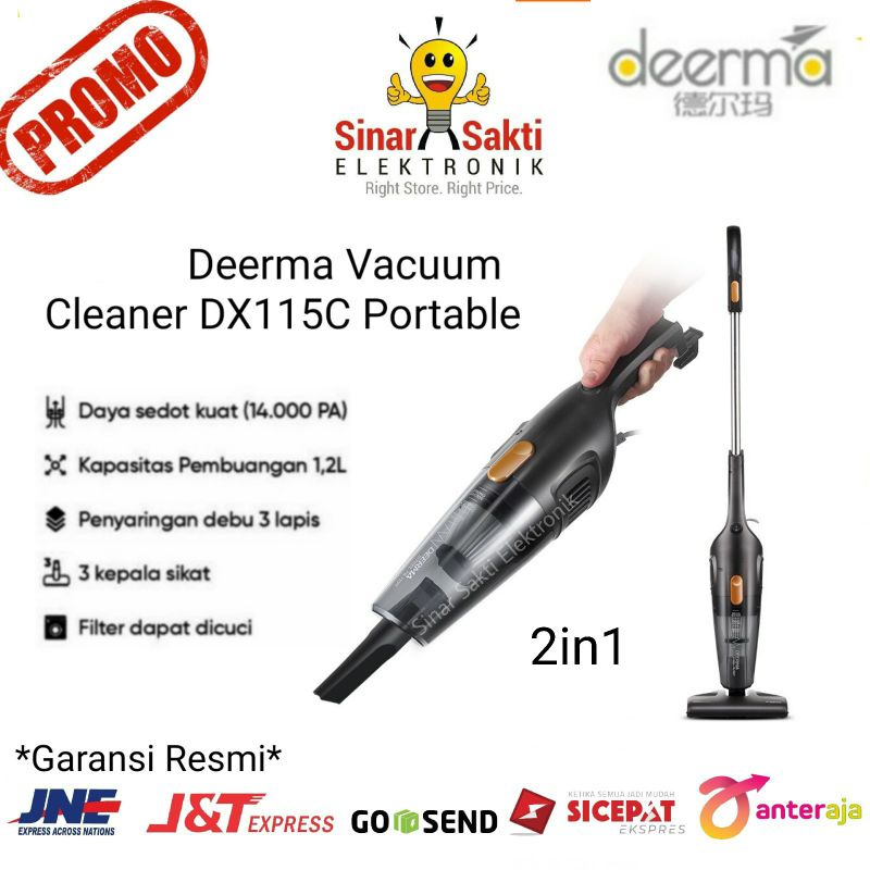 Deerma Vacuum Cleaner DX115C Portable Alat Penyedot Debu DX115 C Murah Garansi Resmi Malang Promo Penghisap Debu Vacum DX 115 C