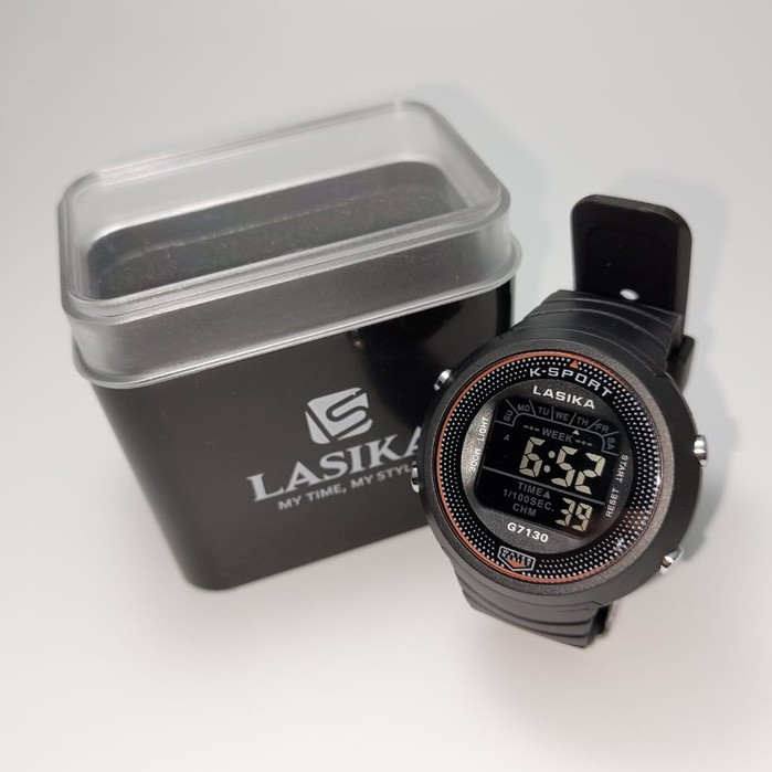 Jam Tangan Sporty Lasika Digital Type 7130 Series Layar Hitam Anti Air Super Premium