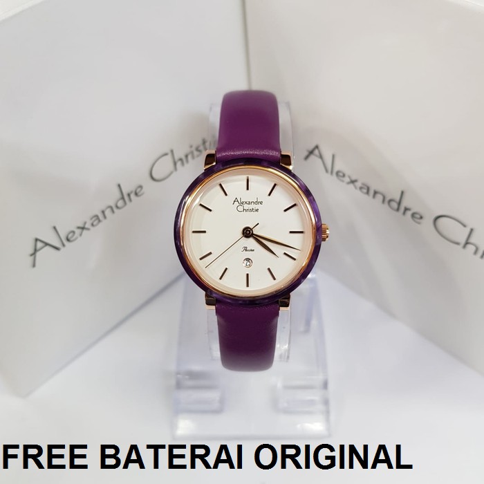 JAM TANGAN WANITA ALEXANDRE CHRISTIE AC 2759 LEATHER ORIGINAL GARANSI RESMI 1 TAHUN