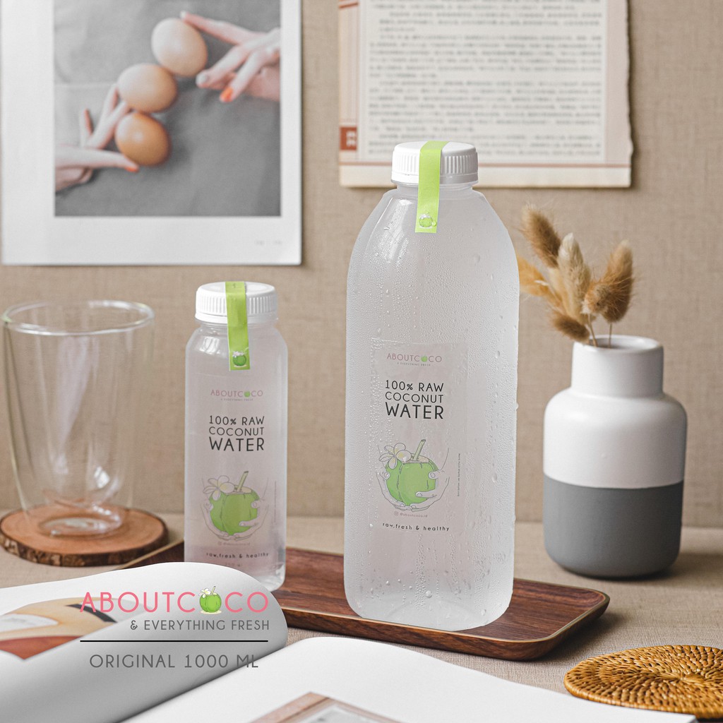 

100% Raw Coconut Water Original 1 Litre Bottle - Air Kelapa Muda Murni