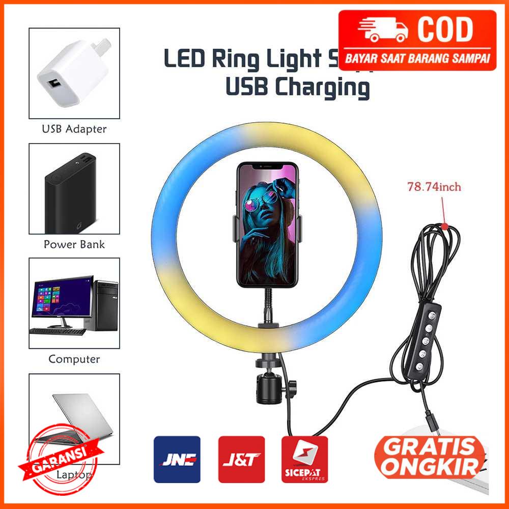 Lampu Ring Light RGB LED 12W 156 LED 13 Inch 1 Holder - F-330Q