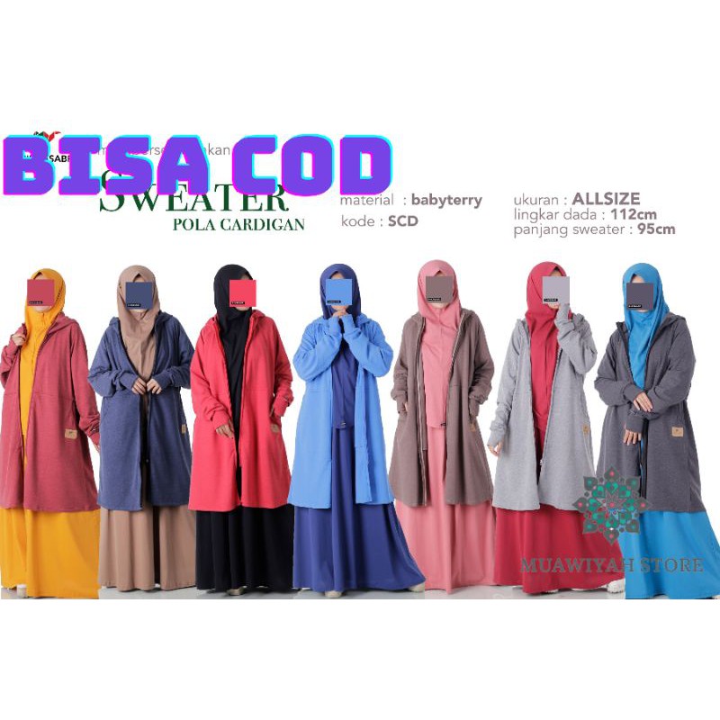 Promo Turun Harga Sweater Cardigan Hoodie Wanita Dhikr And Sabr