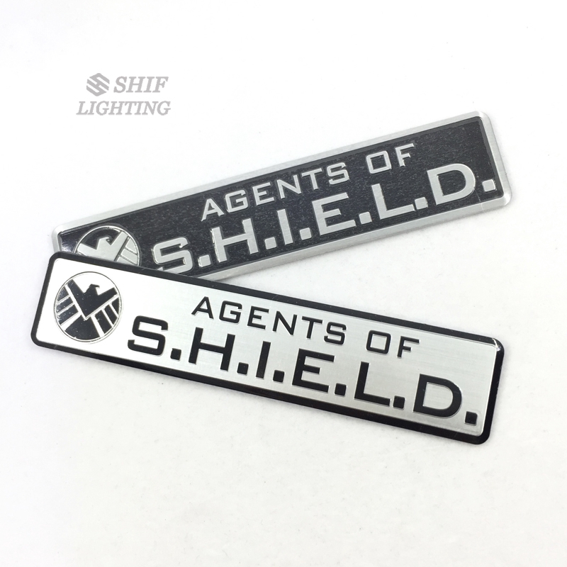 1Pc Stiker Emblem Aluminium Agent Shield s.h.i.e.l.d Marvel untuk Mobil / Motor