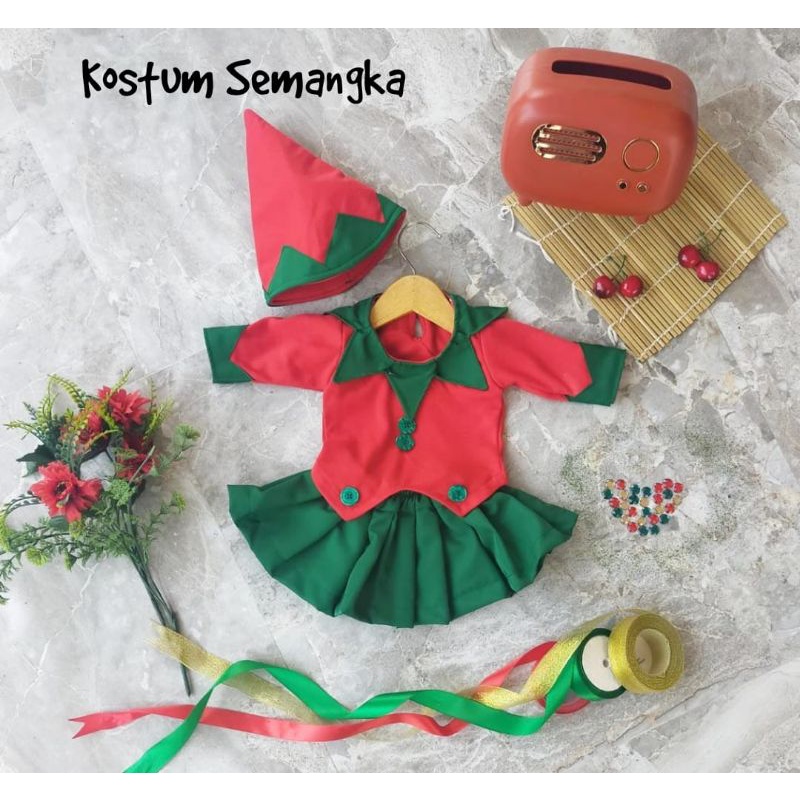 KOSTUM NATAL ANAK DAN DEWASA /KOSTUM SEMANGKA FREE TOPI / KOSTUM COCOMELON/ BAJU NATAL DRESS NATAL