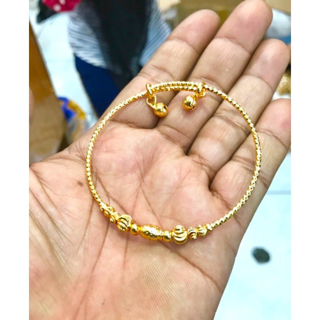 Gelang tangan wanita kroncong pentol lapis emas yaxiaya gelang