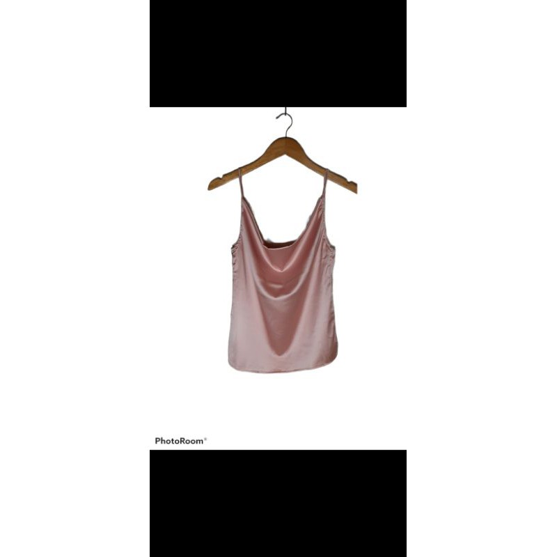 [READY bisa COD] KOREAN TOP SATIN/TANK TOP SATIN/ATASAN WANITA/ATASAN CANTIK/ATASAN CASUAL (XS-XL)-Baby pink