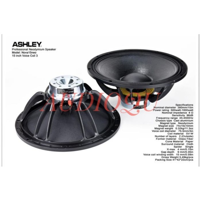 KOMPONEN SPEAKER ASHLEY NOVA 15NEO/NOVA15 NEO 15 INCH ORIGINAL