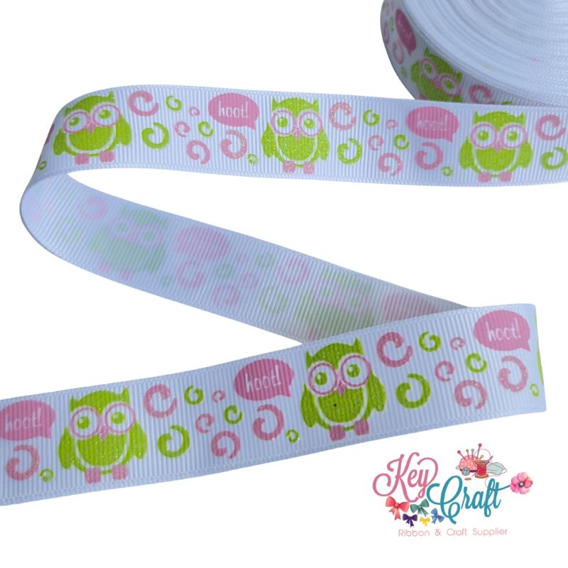 

Pita Grossgrain glitter Owl size 2,2cm