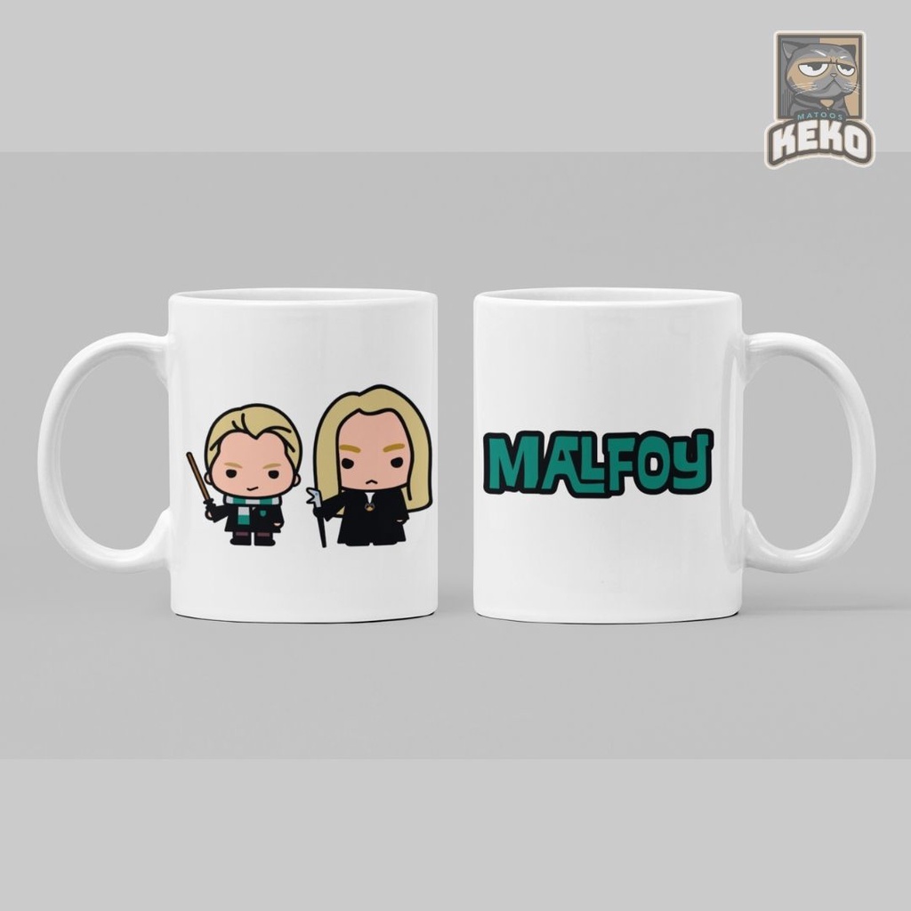 Mug Gelas Cartoon Draco and Lucius Malfoy Character Art Harry Potter | Mug Lucu | Mug Aestetik | Mug