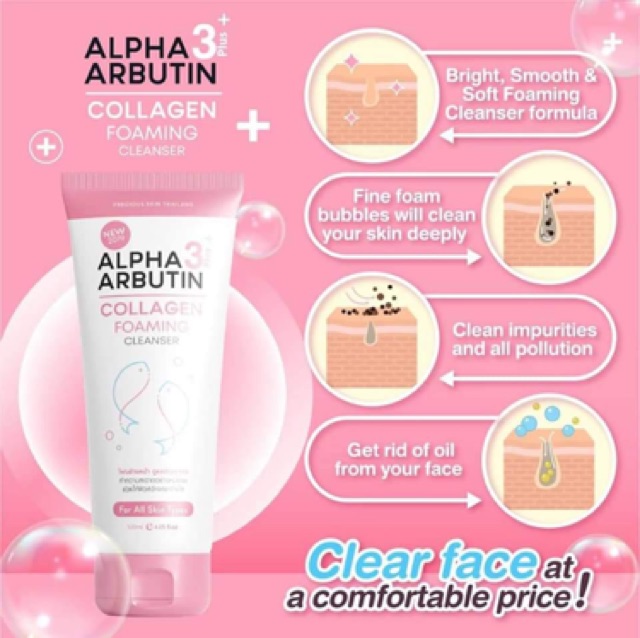 Precious Skin Alpha Arbutin 3 Plus Collagen Foaming Cleanser