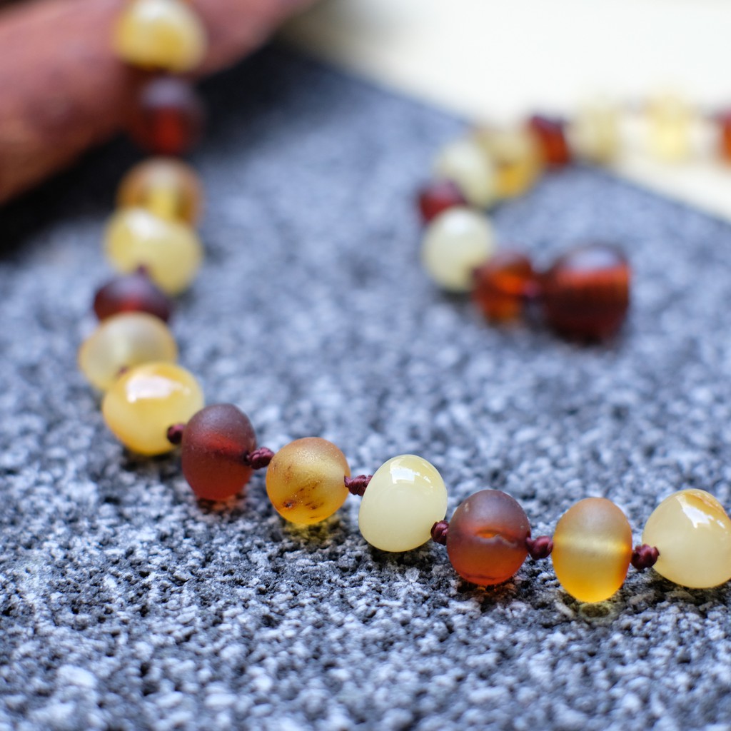 Kalung Amber Baltic Multicolor Mix Matte Glossy untuk New Born-Junior