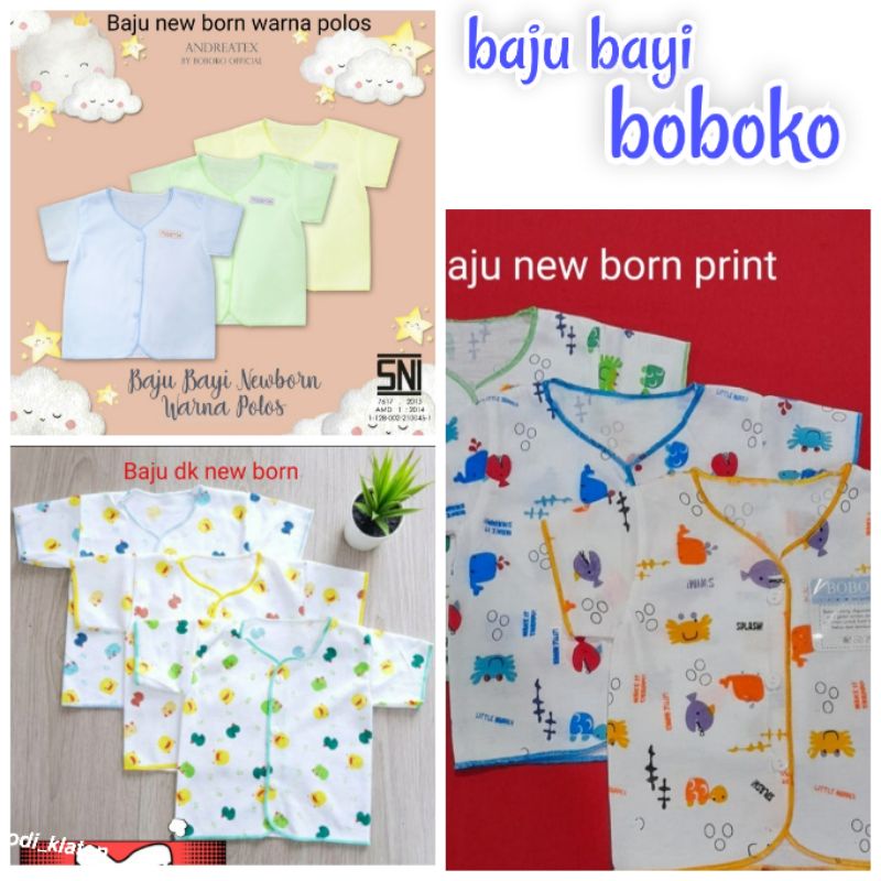 Boboko Baju Bayi Newborn Atasan Polos Motiv 0 sd 3 Bulan