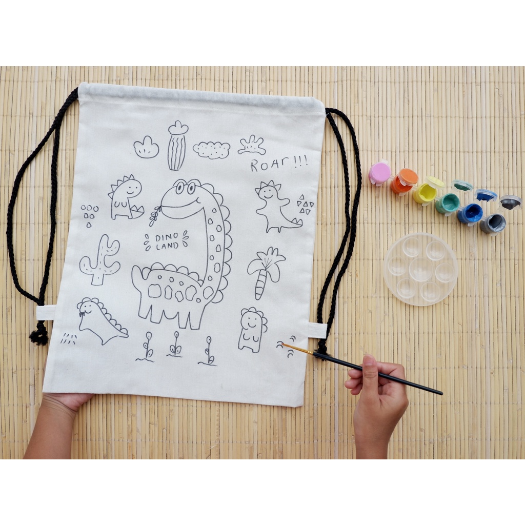 

Painting Kit Totebag | Paket Lukis Anak Lengkap - Seri Dinosaurus