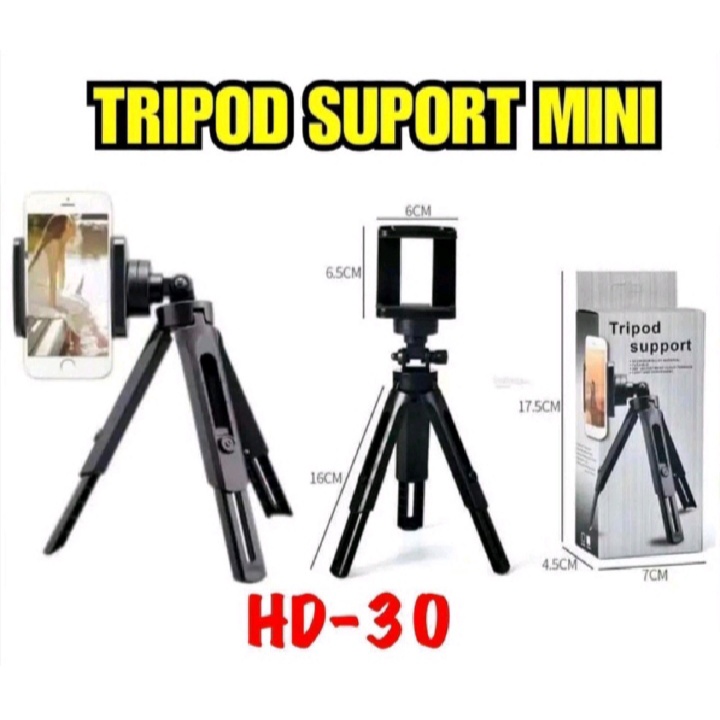 Tripod Mini Support HD-30 Phone Holder Folding Mini Stand Hp Selfie Bracket - Tripod Mini Suport with Smarthphone Holder