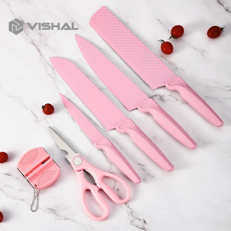 VISHAL Diamond Knives Set Pisau Berlian Cookware Pisau Dapur Anti Lengket VS-1844