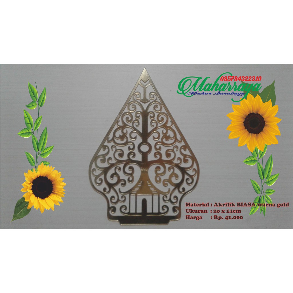 

gunungan akrilik biasa gold 20x14