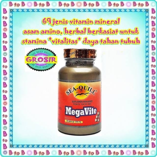 Sea quill Megavite - Grosir Sea Quill - Mega Vite - Multi vitamin - Stamina - Vitamin C - Vitamin E