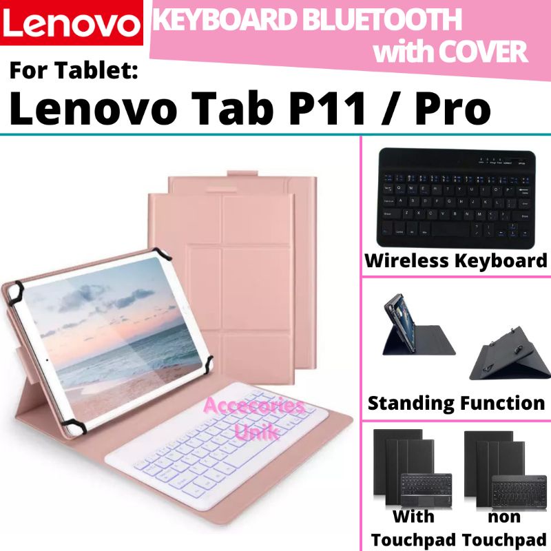 Lenovo Tab Tablet P11 P 11 Pro Book Cover Keyboard Wireless Bluetooth Flip Stand Case Casing