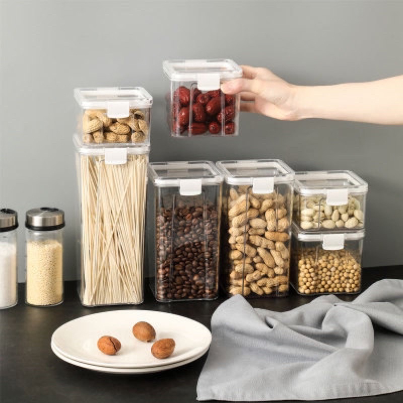 TOPLES KOTAK BENING KOTAK PENYIMPANAN KACANG SNACK BOX PENYIMPANAN CEREAL MAKANAN KERING BOX KONTAINER PENYIMPANAN BUMBU DAPUR