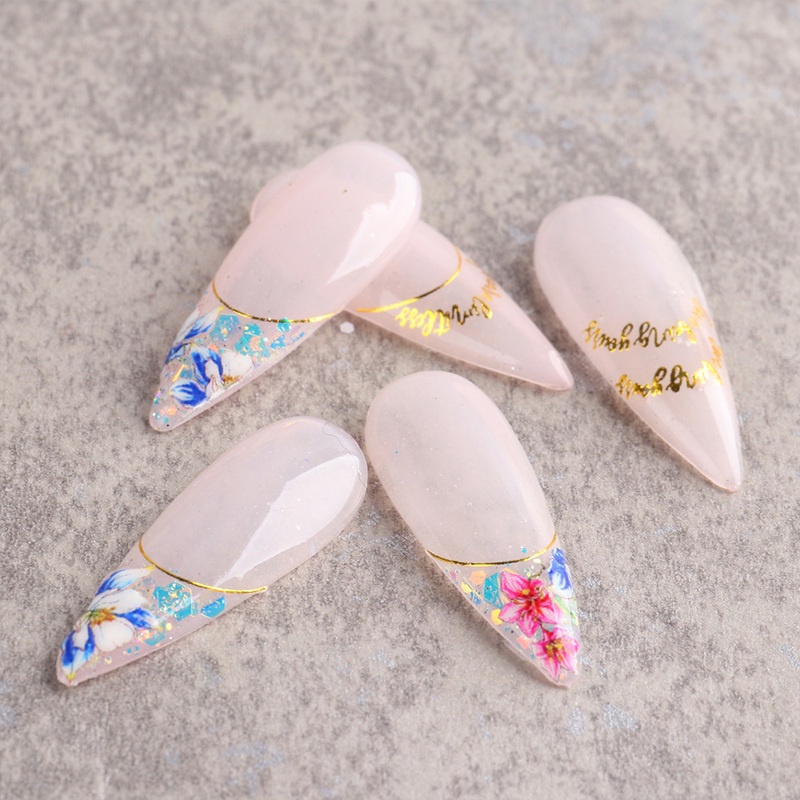 1 Lembar Stiker Kuku Motif Garis 3d Warna Rose Gold Bahan Logam Untuk Aksesoris Manicure