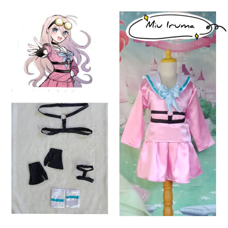 Kostum Cosplay Game Anime Jepang Miu Iruma Danganronpa V3 Anak