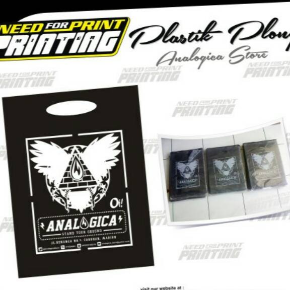

Sablon Plastik Plong dengan logo Produk Usaha anda