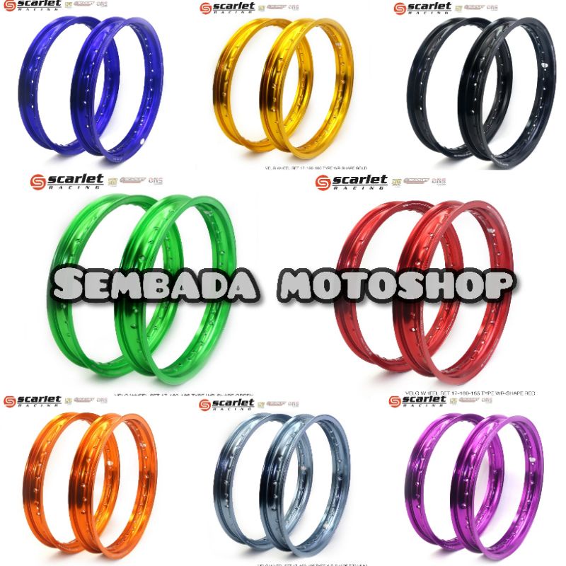 Velg Scarlet ring 17 160 185 tipe WR Velg set depan belakang rim 17 lebar 160 185 Scarlet