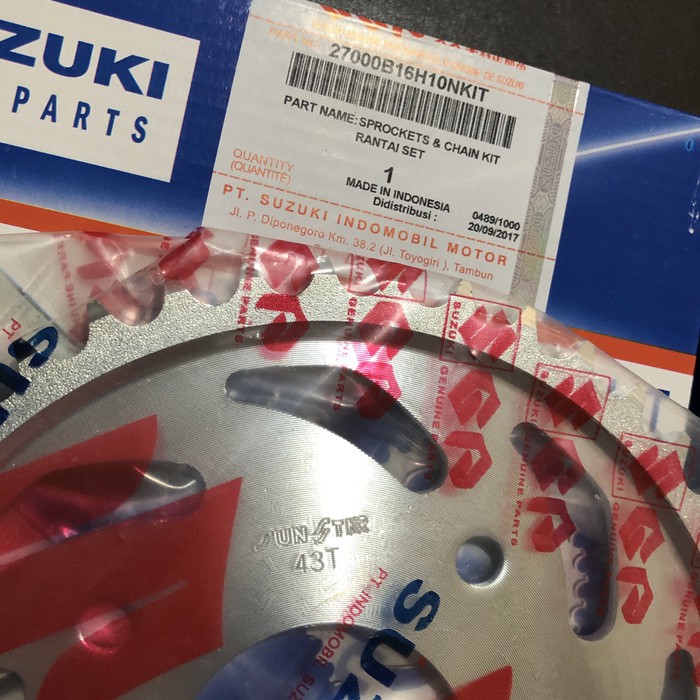 Gear Set Paket Kit Gir Rantai Roda Suzuki FU 150 Old Lama 428 43T 14T