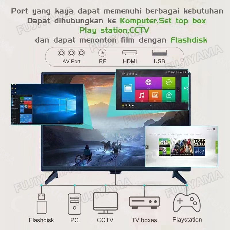 *Fujiyama*  Digital TV LED TV 22 INCH HD Ready FHD TV  Monitor Pc/Gaming/Komputer TV  Murah TV