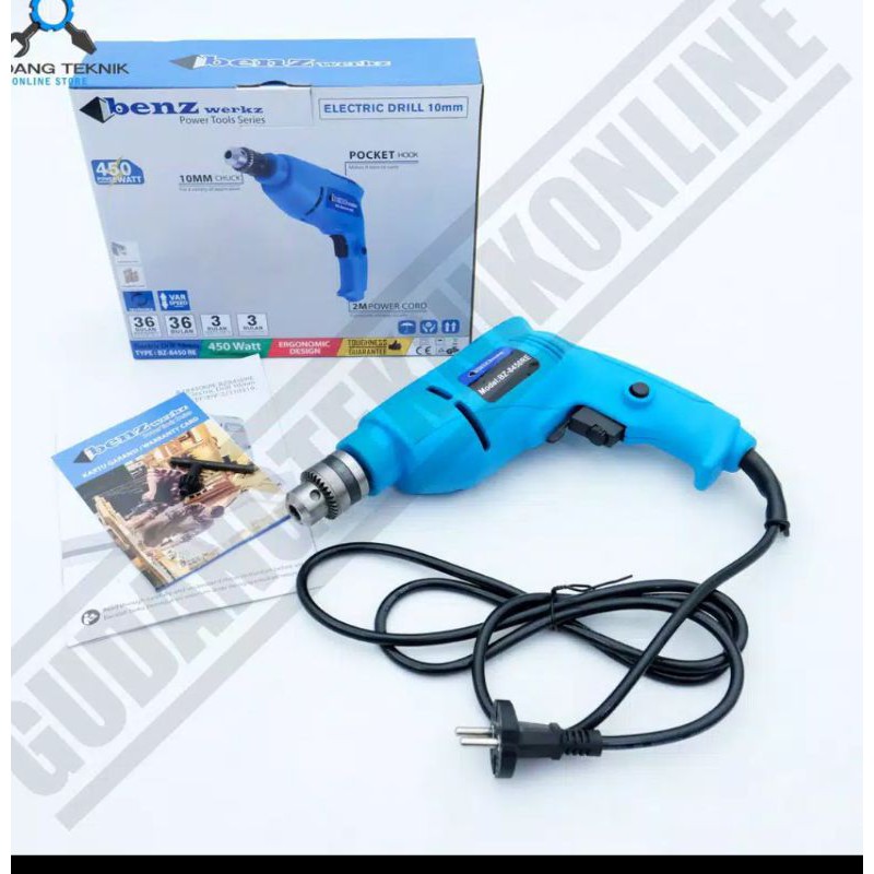 Mesin Bor Tangan 10mm BENZ BZ8450 RE / Bor Listrik Benz 10 mm BZ 8450 RE