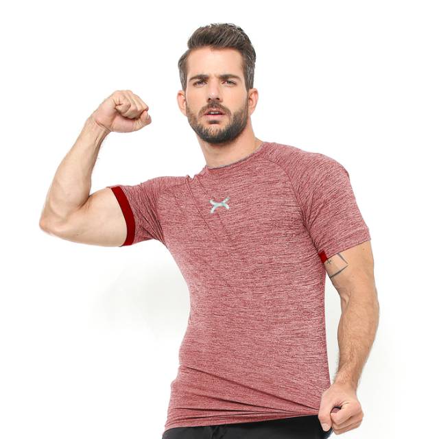 FTS-025MR Kaos sport fitness bodyfit FLEX merah