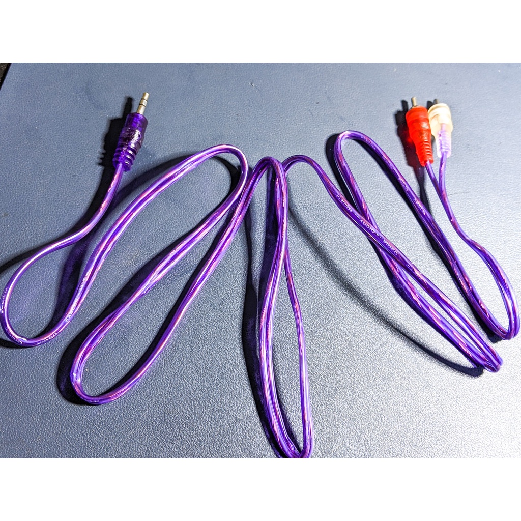 Kabel RCA 2-1 Audio Transparan panjang 1,5m 1,5 meter Tebal