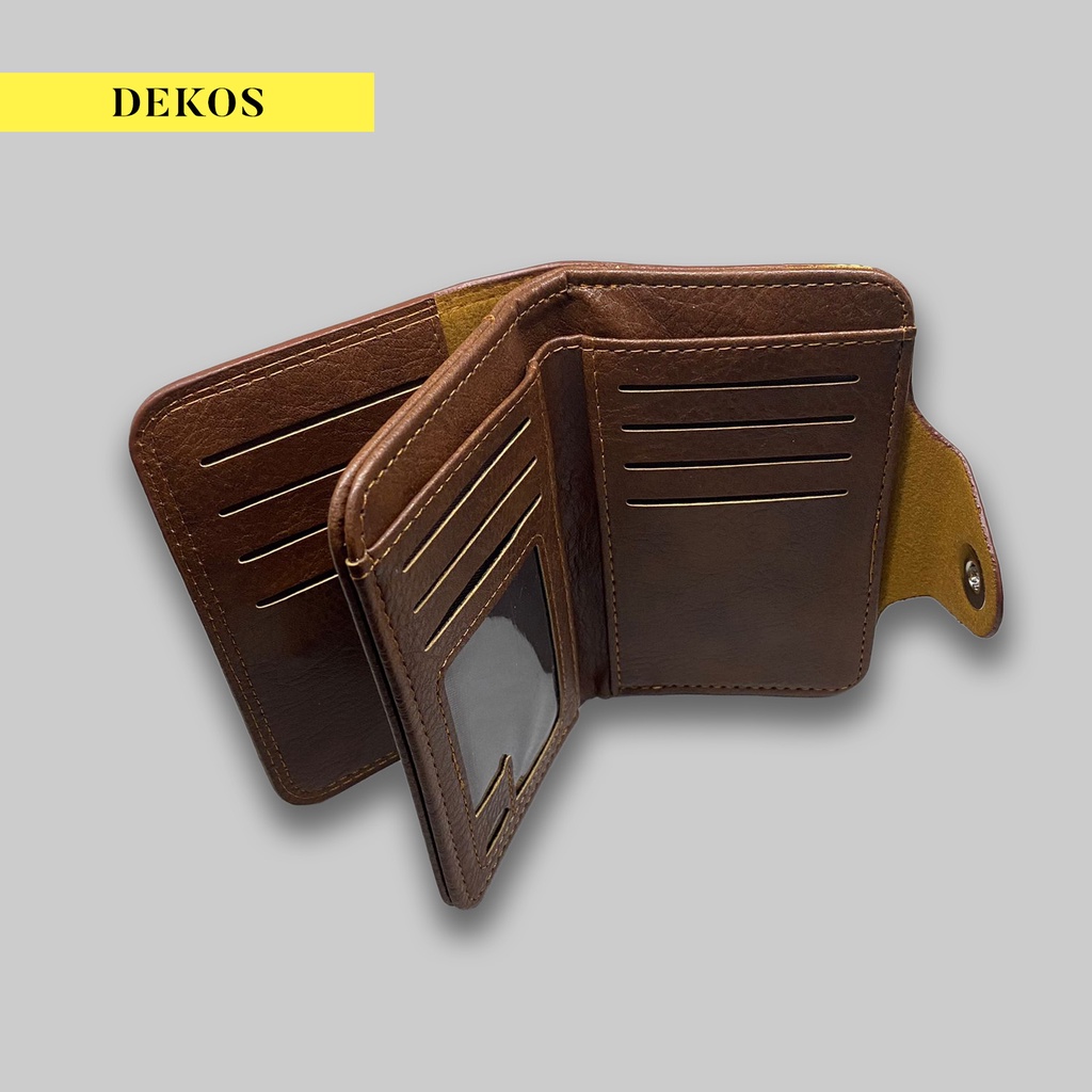 Dompet Kulit Pria Dekos - Lipat Dompet Kulit Men Fashion Leather Wallet