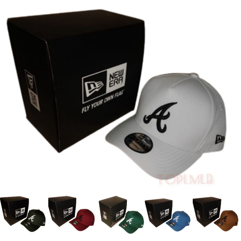 TOPI BASEBALL HURUF A TOPI PREMIUM ATLANTA BRAVES IMPORT TOPI MLB ATHLETICS PRIA WANITA COWOK CEWEK 