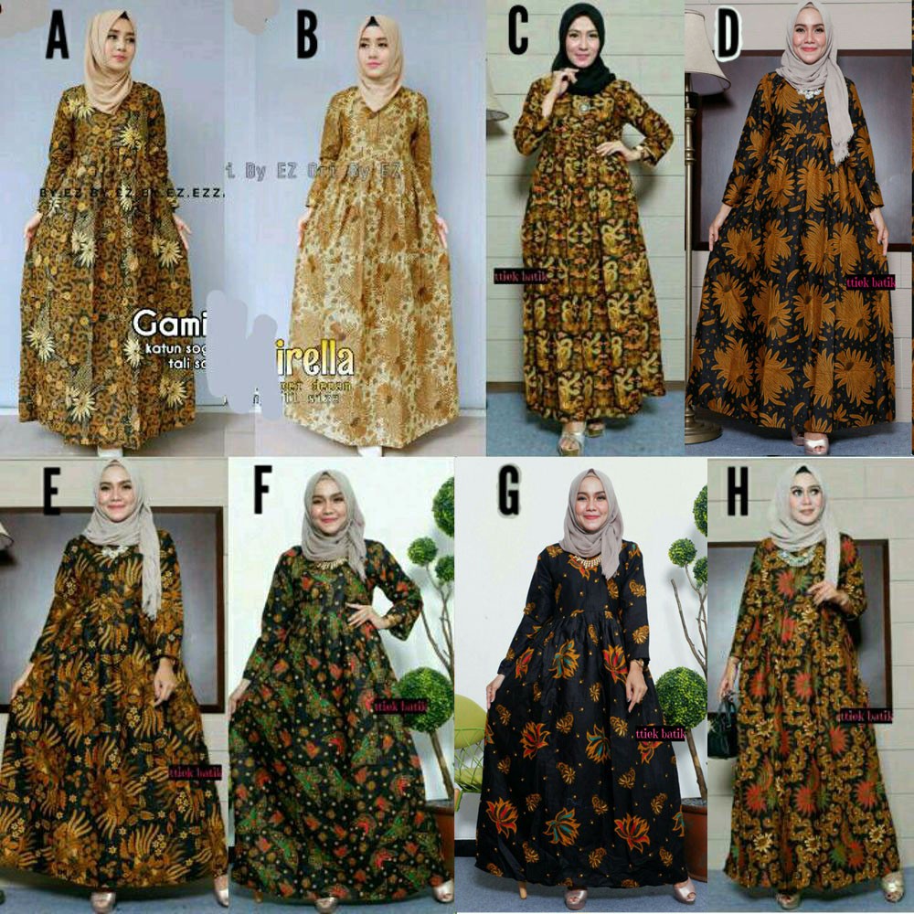 Baju Gamis Batik Sogan Baju Gamis Hamil Shopee Indonesia