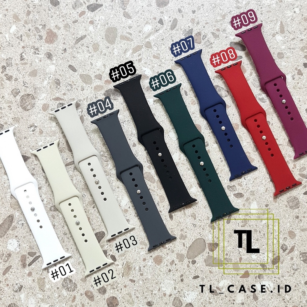 [ Tanpa Jam ] STRAP WATCH BASIC - SERI ULTRA 1 2 3 4 5 6 7 8 SE | SIZE 38 40 41 42 44 45 49 MM | Tali rubber silicone strap band apple watch iwatch smartwatch iwo T500 T55 IWO HW22 W26 dll