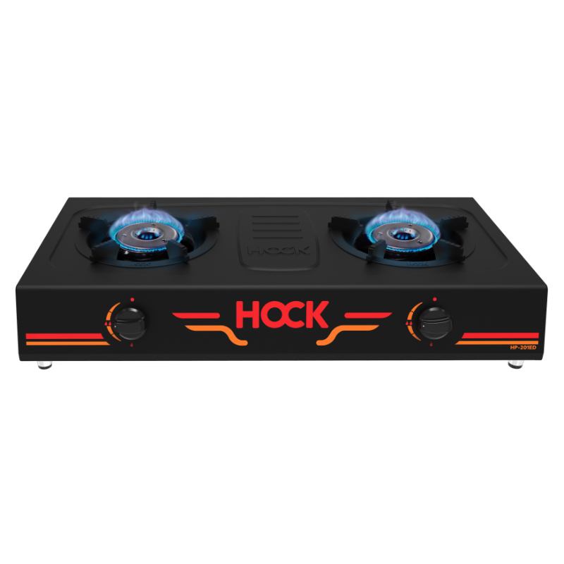 Hock Kompor Gas 2 Tungku Elegant Deluxe Burner Cap Stainless Steel Garansi HP-201ED